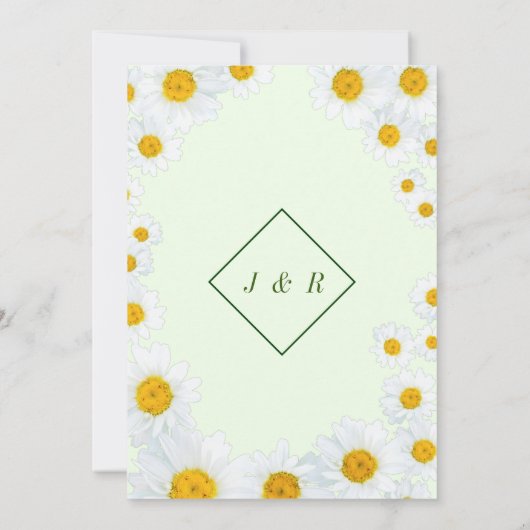 Daisy Flowers Framed Wedding Invitation (Achterkant)