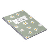 Daisy Flowers Gepersonaliseerd met Naam Notitieboek (Rechterzijde)