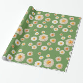 Daisy Flowers Glossy Wrapping Papier (Uitgerold)
