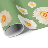 Daisy Flowers Glossy Wrapping Papier (Rol Hoek)