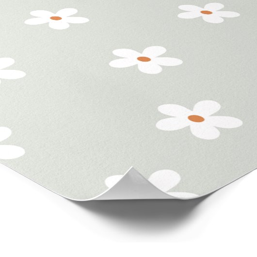 Daisy Flowers Green Poster (Hoek)