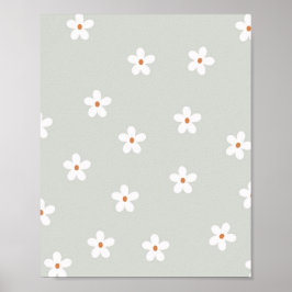 Daisy Flowers Green Poster