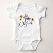 Daisy Flowers Hallo Sunshine Gezegde Romper (Voorkant)