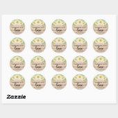 Daisy Flowers Handmade with Love Ronde Sticker (Vel)