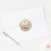 Daisy Flowers Handmade with Love Ronde Sticker (Envelop)