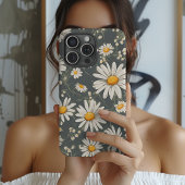 Daisy Flowers iPhone 14, 15 Stevige Hoes, Botanisc Case-Mate iPhone Case
