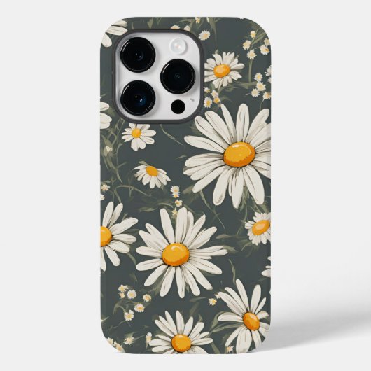Daisy Flowers iPhone 14, 15 Stevige Hoes, Botanisc Case-Mate iPhone Case (Achterkant)