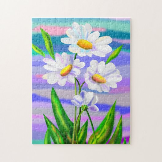 Daisy Flowers Jigzaag Puzzle Daisies Spring Legpuzzel (Verticaal)