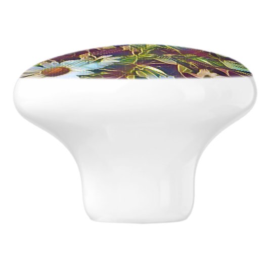 DAISY FLOWERS KERAMISCHE KNOP (Zijkant)