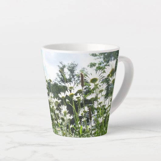 Daisy Flowers Latte Mok (Rechterhoek)