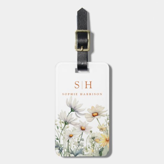 Daisy Flowers Luggage Tags Bagagelabel (Voorkant verticaal)