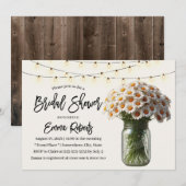  Daisy Flowers Mason Jar Vrijgezellenfeest Kaart (Voorkant / Achterkant)