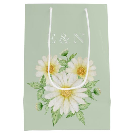 Daisy Flowers Medium Gift Bag Medium Cadeauzakje (Achterkant)