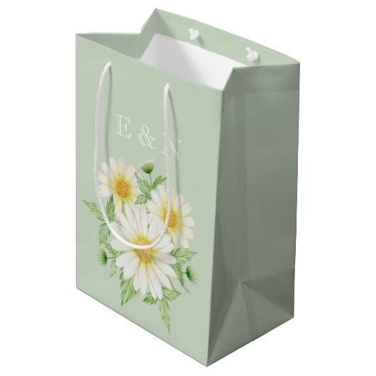 Daisy Flowers Medium Gift Bag Medium Cadeauzakje (Achterkant Gekanteld)