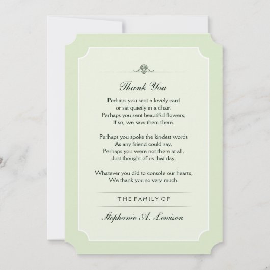 Daisy Flowers - Memorial en misschien gedicht Dank Kaart (Achterkant)