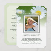 Daisy Flowers - Memorial en misschien gedicht Dank Kaart (Voorkant / Achterkant)