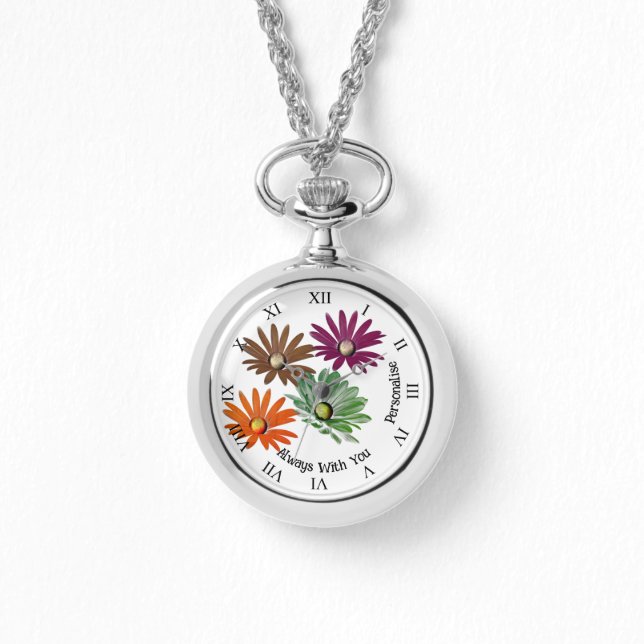 Daisy Flowers Motivatie Quote Boho Bloemen Wit Horloge (Voorkant)