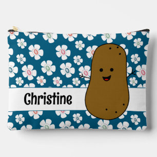 Daisy Flowers Ocean Blue Brown Aardappel Custom Etui