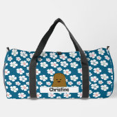 Daisy Flowers Ocean Blue Brown Aardappel Custom Plunjezak (Achterkant)