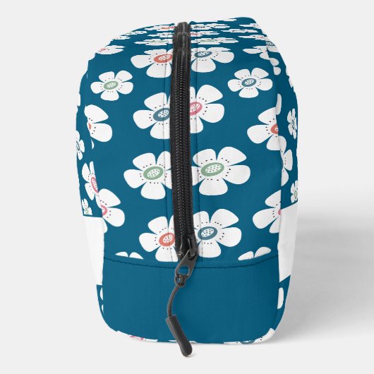 Daisy Flowers Ocean Blue Brown Aardappel Custom Toilettasje (Rechts)