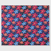 Daisy Flowers on Polka Dots Cadeaupapier (Vlak)