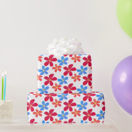 Daisy Flowers on White Cadeaupapier