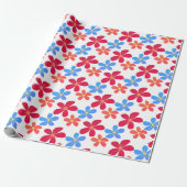 Daisy Flowers on White Cadeaupapier (Uitgerold)