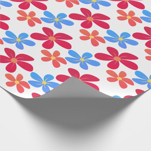 Daisy Flowers on White Cadeaupapier (Hoek)