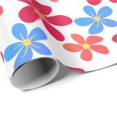 Daisy Flowers on White Cadeaupapier (Rol Hoek)