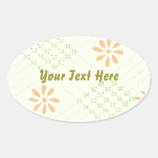  Daisy Flowers Ovale Sticker (Voorkant)