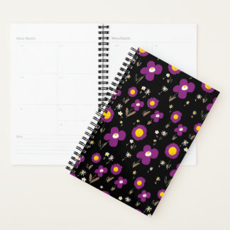 Daisy Flowers Paars Geel Zwart wit Planner
