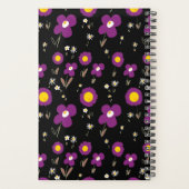 Daisy Flowers Paars Geel Zwart wit Planner (Achterkant)