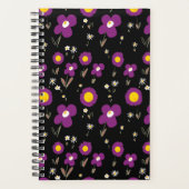 Daisy Flowers Paars Geel Zwart wit Planner (Voorkant)