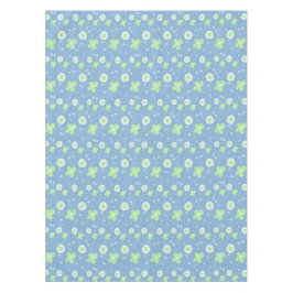Daisy Flowers Pastel Green White op pastblauw Tafelkleed