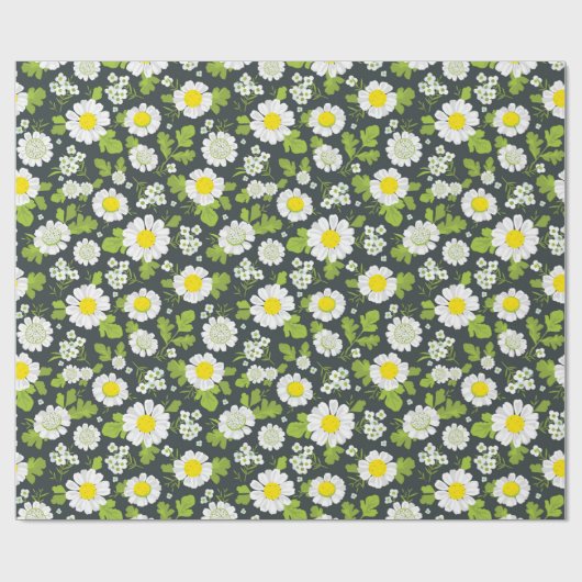 Daisy Flowers Pattern Cadeaupapier (Vlak)