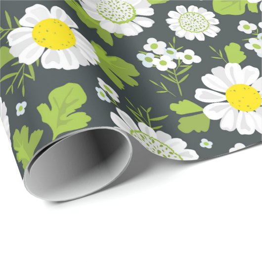 Daisy Flowers Pattern Cadeaupapier (Rol Hoek)