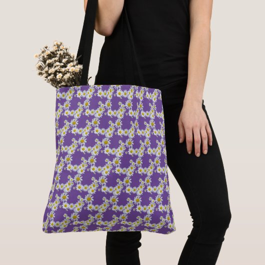 Daisy Flowers Pattern Canvas tas (Dichtbij)