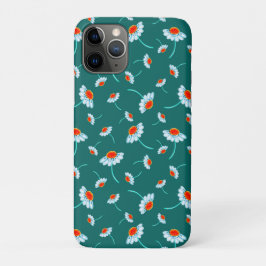 Daisy Flowers Pattern - Jade Green Case-Mate iPhone Case