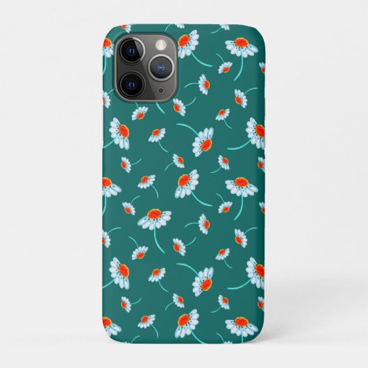 Daisy Flowers Pattern - Jade Green Case-Mate iPhone Case (Achterkant)