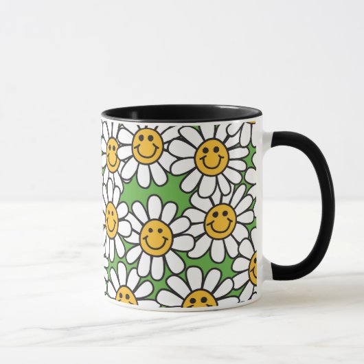 Daisy Flowers Pattern Mok (Rechts)