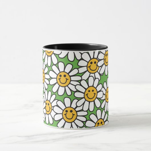 Daisy Flowers Pattern Mok (Midden)