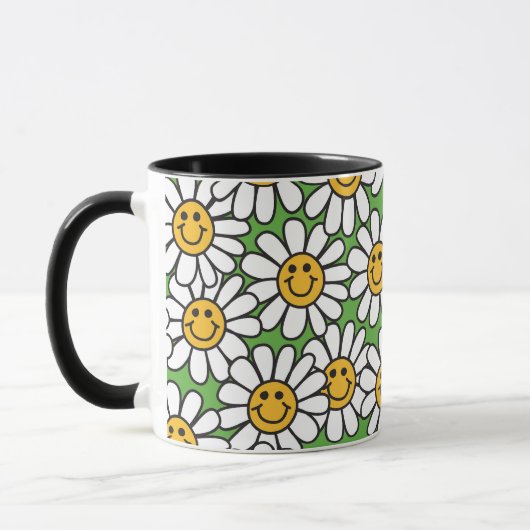 Daisy Flowers Pattern Mok (Links)