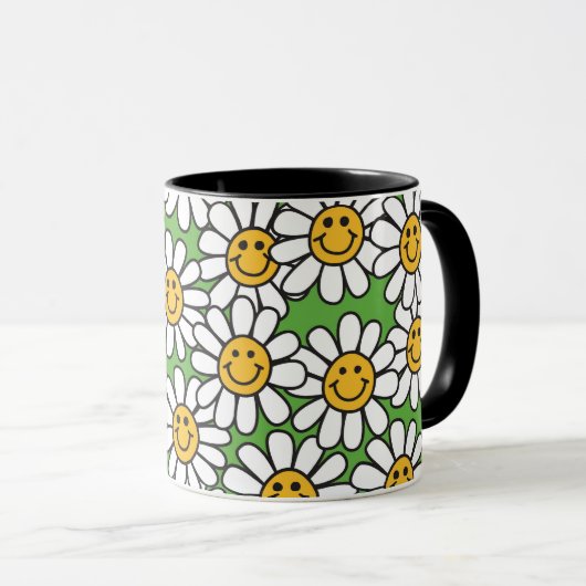 Daisy Flowers Pattern Mok (Voorkant rechts)