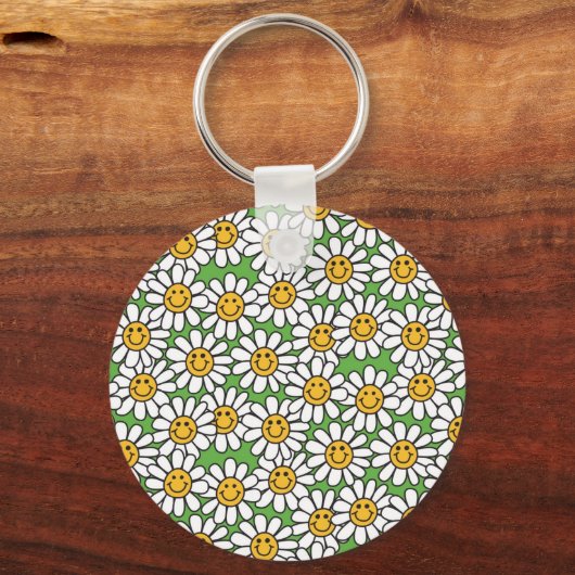 Daisy Flowers Pattern Sleutelhanger (Voorkant)