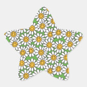 Daisy Flowers Pattern Ster Sticker (Voorkant)