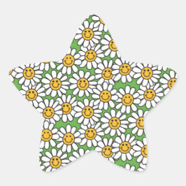 Daisy Flowers Pattern Ster Sticker