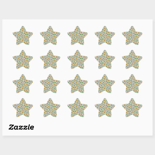 Daisy Flowers Pattern Ster Sticker (Vel)