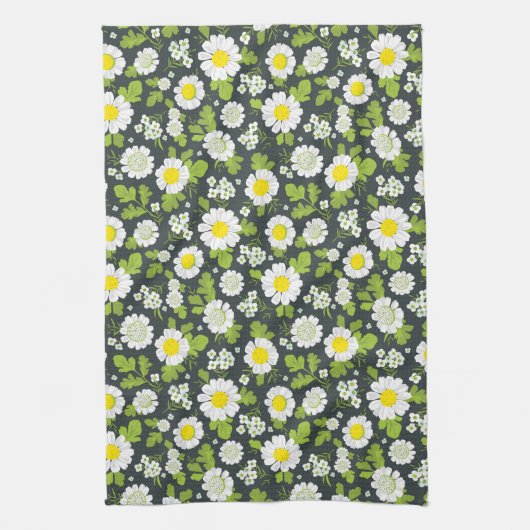 Daisy Flowers Pattern Theedoek (Verticaal)