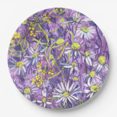 Daisy Flowers Polka Dot Zomer Bloemen Bloemen Bloe Papieren Bordje (Voorkant)