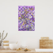 Daisy Flowers Polka Dot Zomer Bloemen Bloemen Bloe Poster (Keuken)